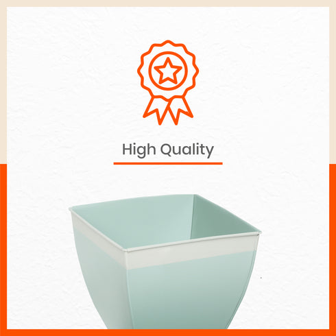 MYLA Metal Square Planters / Pots for Home / Garden / Balcony | Medium – Blue & White - Set of 5
